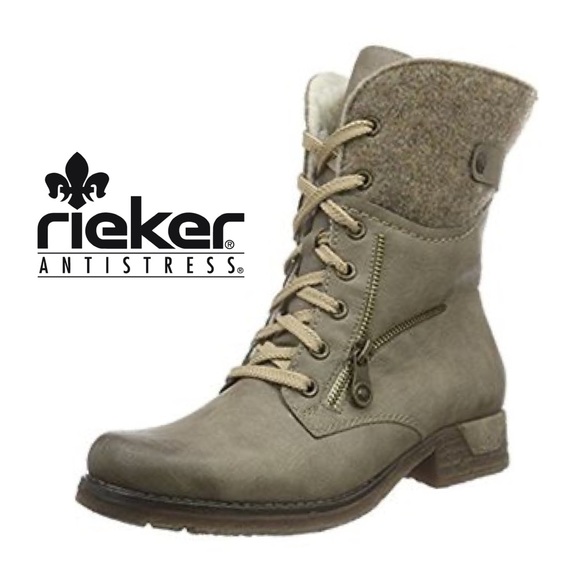 Rieker Lace-up Boot in Beige 79609-64 - Picture 2 of 9